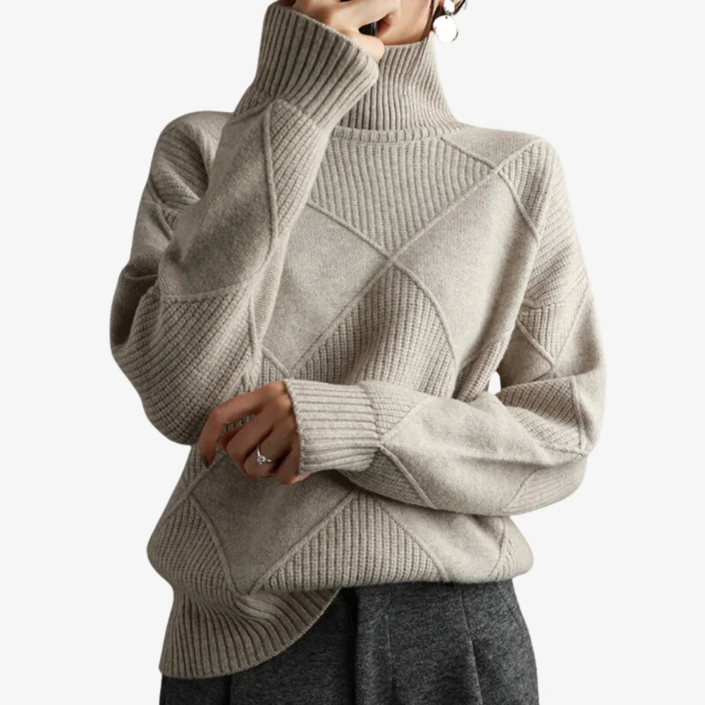 Pull col roulé femme coupe ample - Image 4