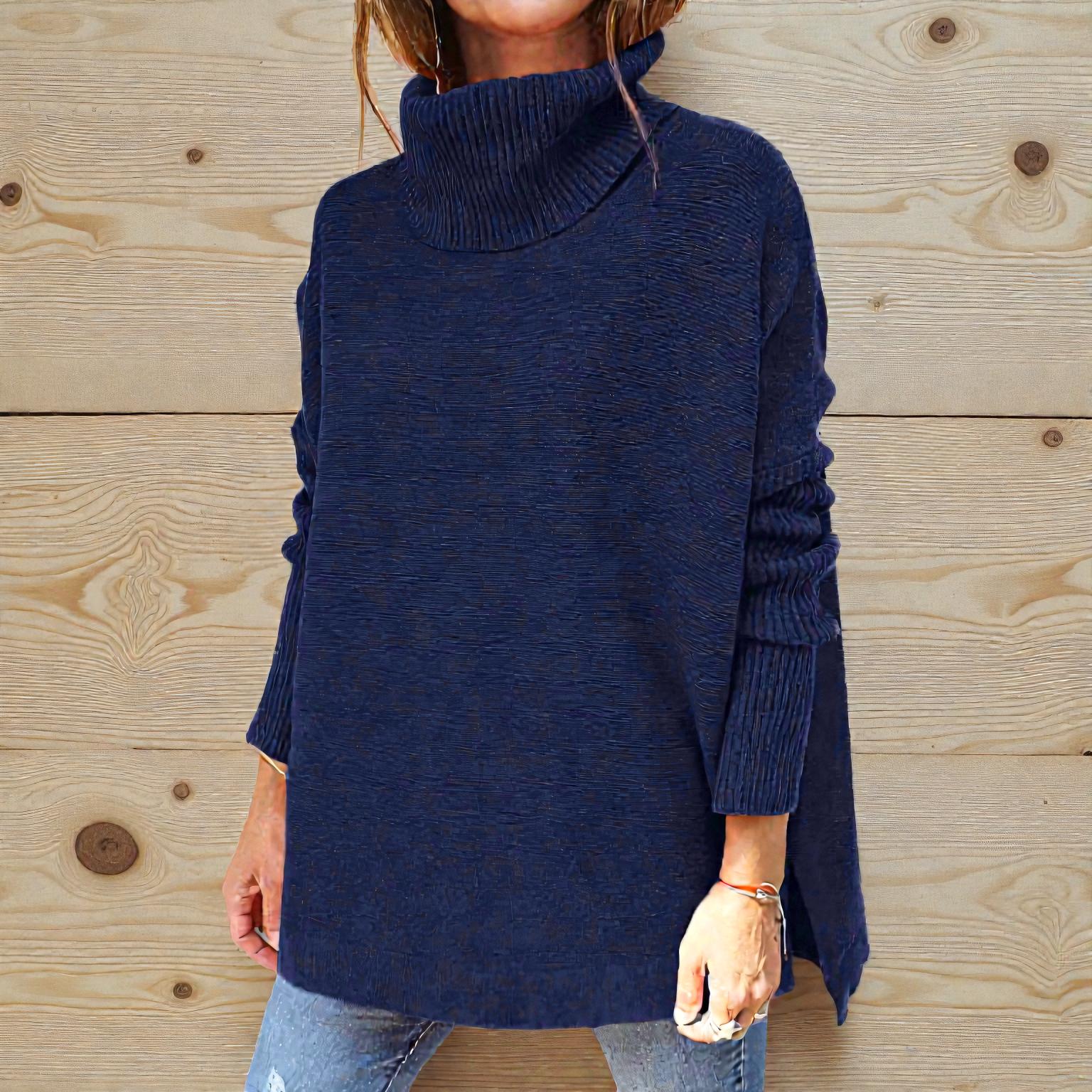 Nova – Cardigan à col roulé et manches longues avec coupe ample - Image 8