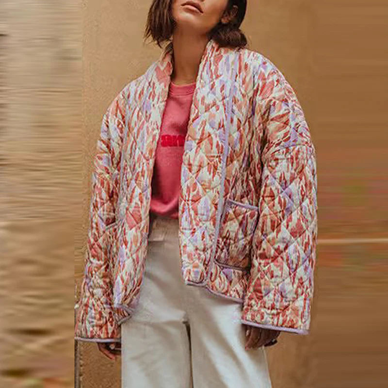 Nova – Veste ouverte à manches longues avec imprimé et poches - Image 4