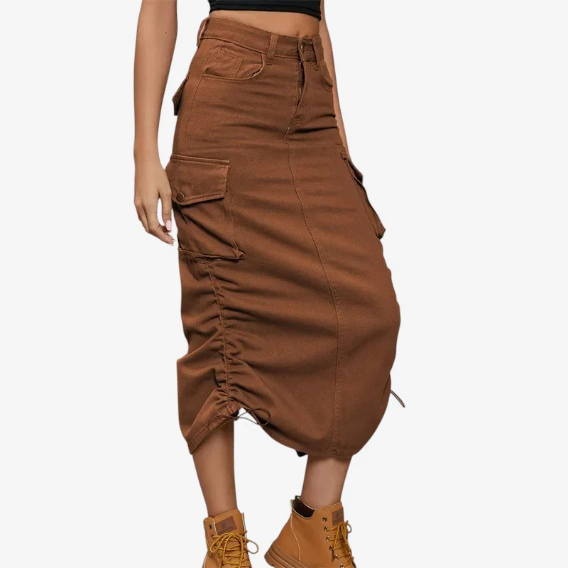 Dames high-waist rok met verstelbare bretels - Image 3