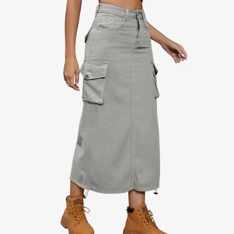 Dames high-waist rok met verstelbare bretels - Image 4