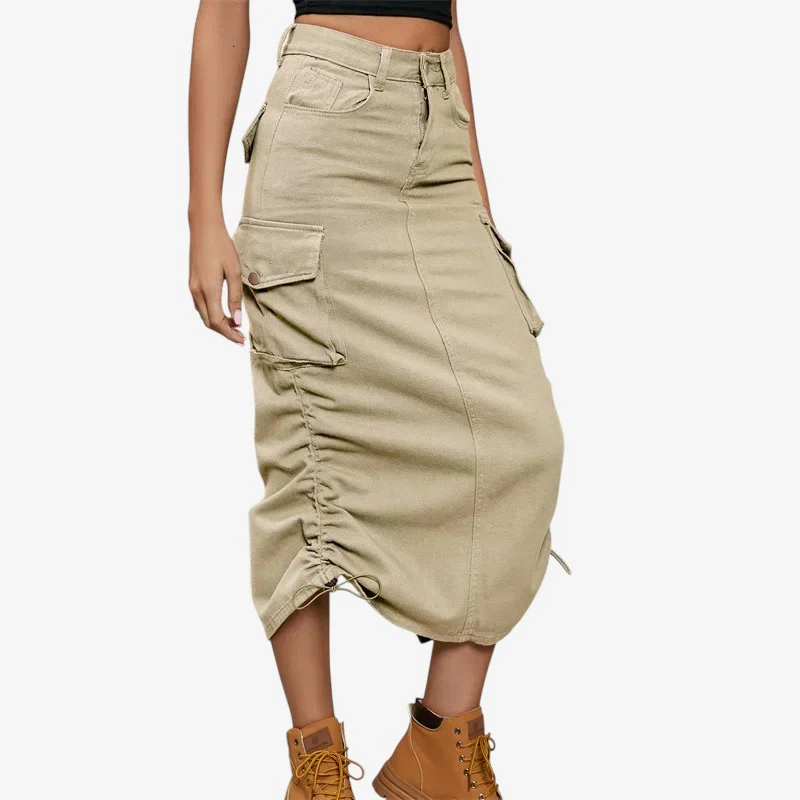 Dames high-waist rok met verstelbare bretels - Image 5