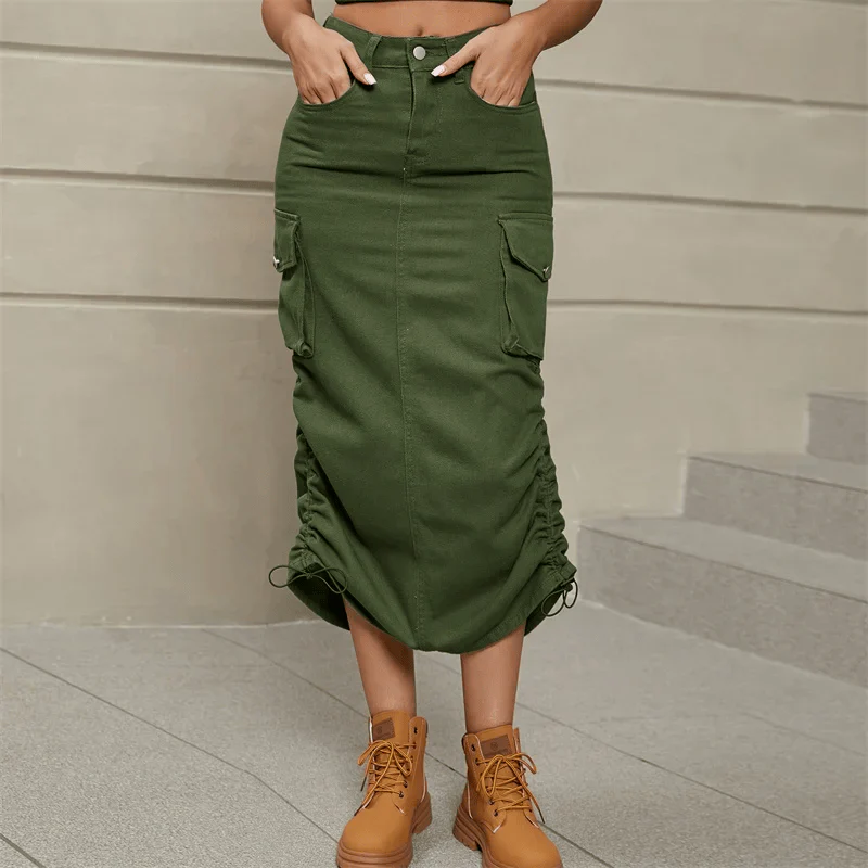 Dames high-waist rok met verstelbare bretels - Image 6