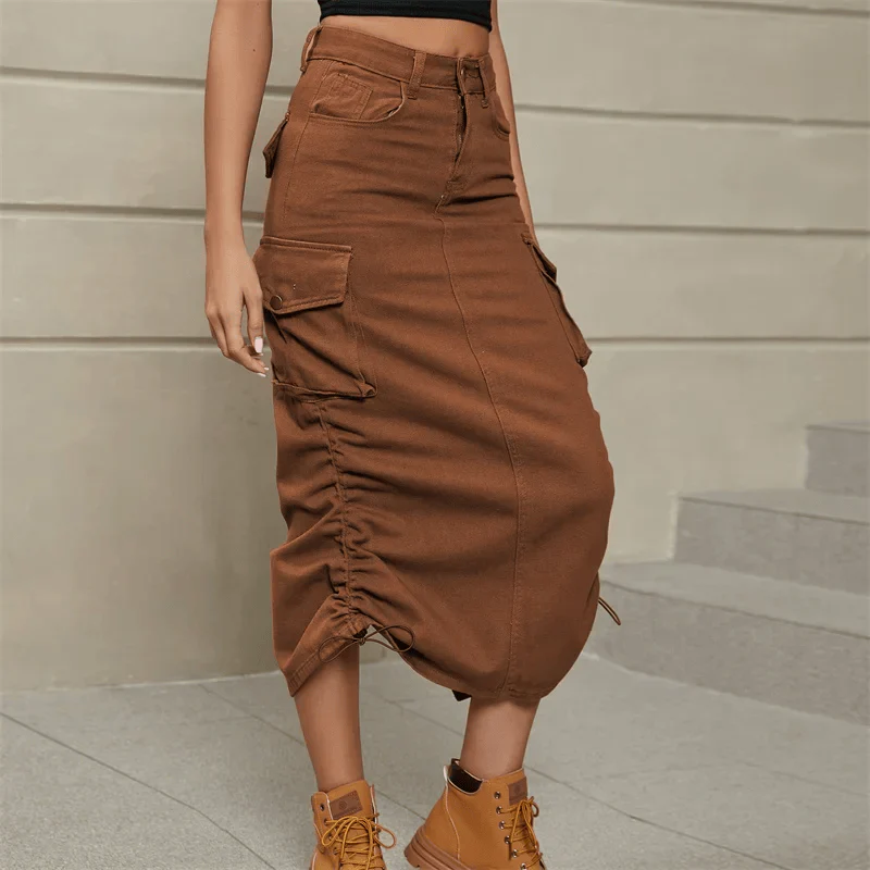 Dames high-waist rok met verstelbare bretels - Image 7