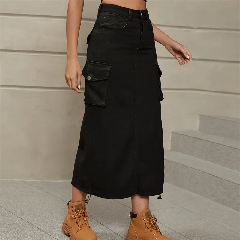 Dames high-waist rok met verstelbare bretels - Image 8
