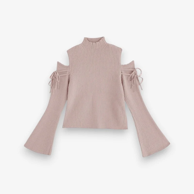 Pull femme épaules dénudées col rond - Image 4
