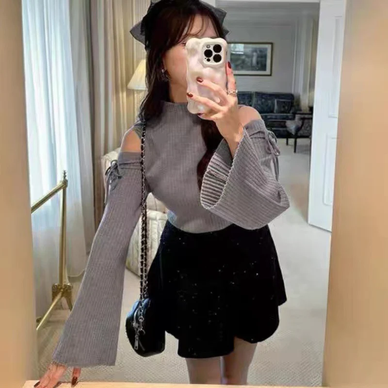 Pull femme épaules dénudées col rond - Image 6