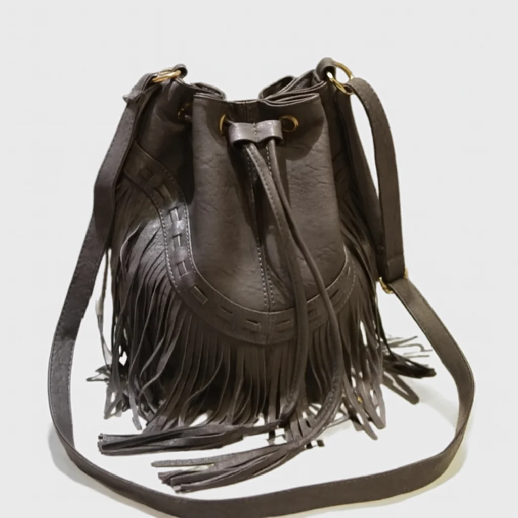 Sac bandoulière femme à franges - Image 2