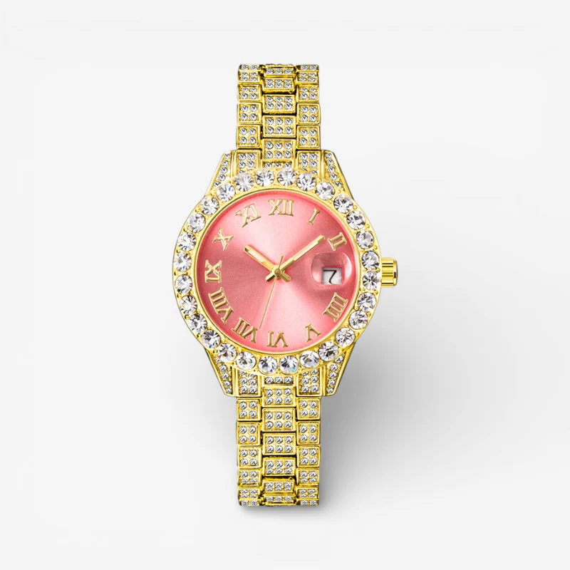 Nyra – Montre à cadran rond ornée de cristaux et bracelet ajustable