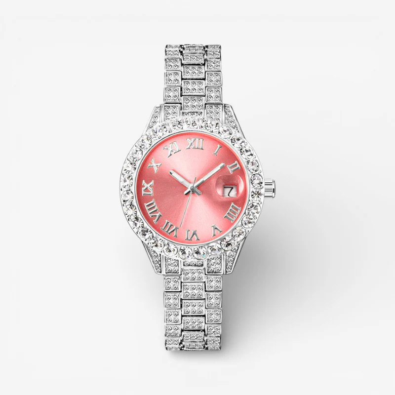 Nyra – Montre à cadran rond ornée de cristaux et bracelet ajustable - Image 2