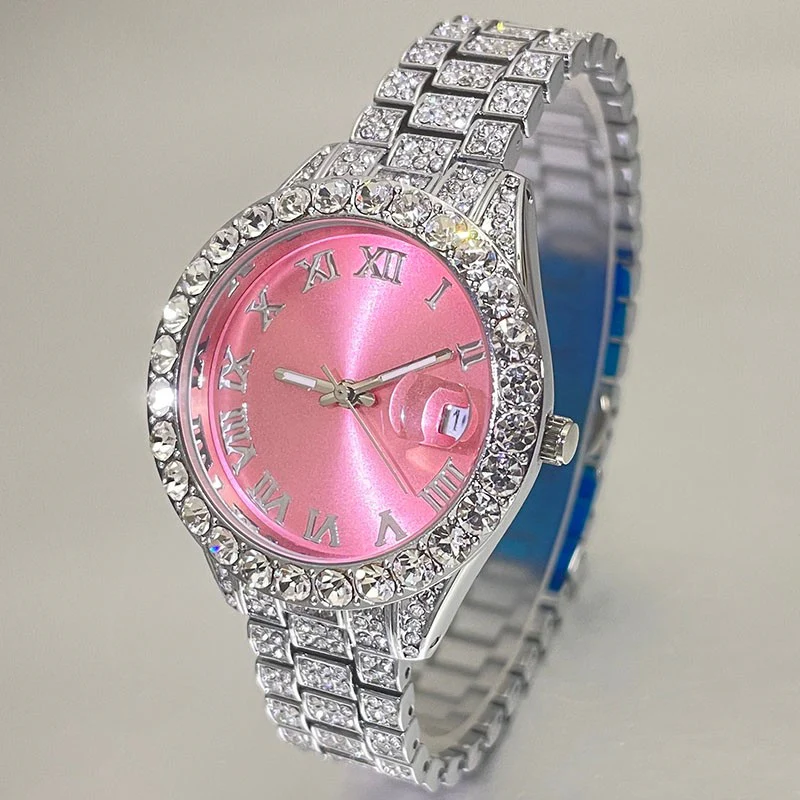 Nyra – Montre à cadran rond ornée de cristaux et bracelet ajustable - Image 3