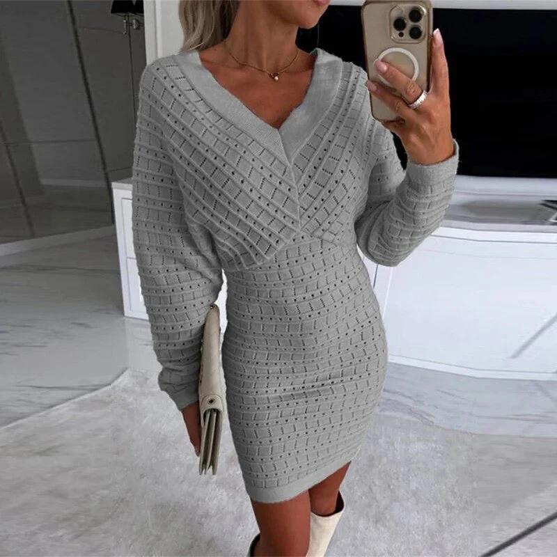 Nyree - Robe courte taille haute col en V - Image 2