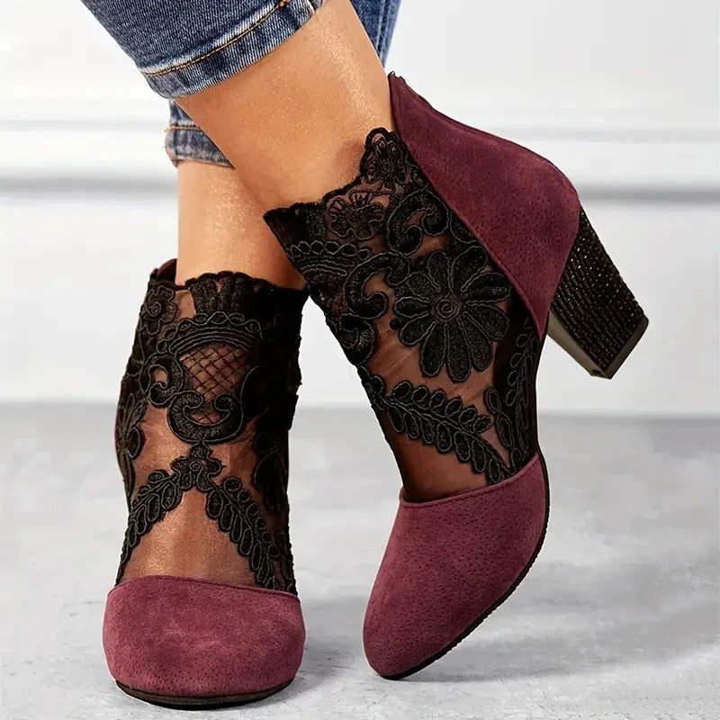 Chaussures femme bout pointu dentelle - Image 3