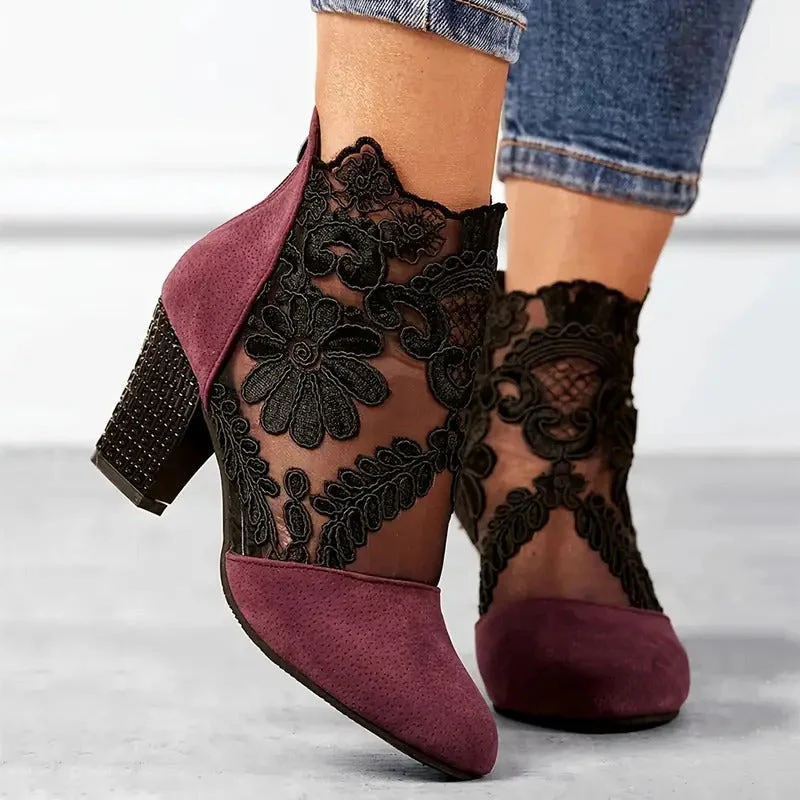 Chaussures femme bout pointu dentelle - Image 5