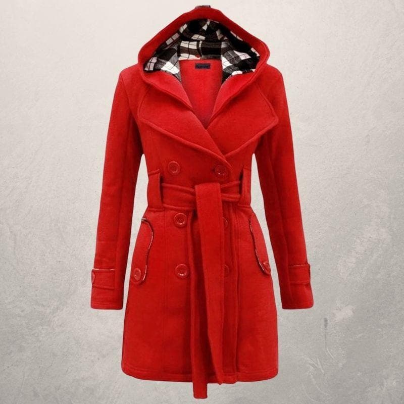 Manteau d'hiver ceinturé avec capuche - Image 2