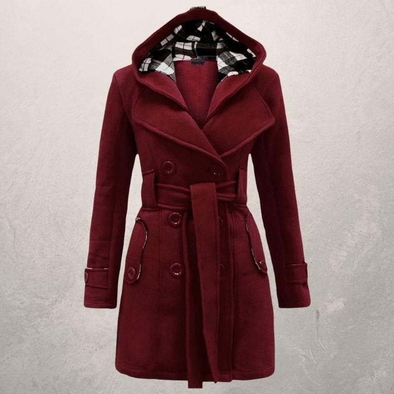 Manteau d'hiver ceinturé avec capuche - Image 4