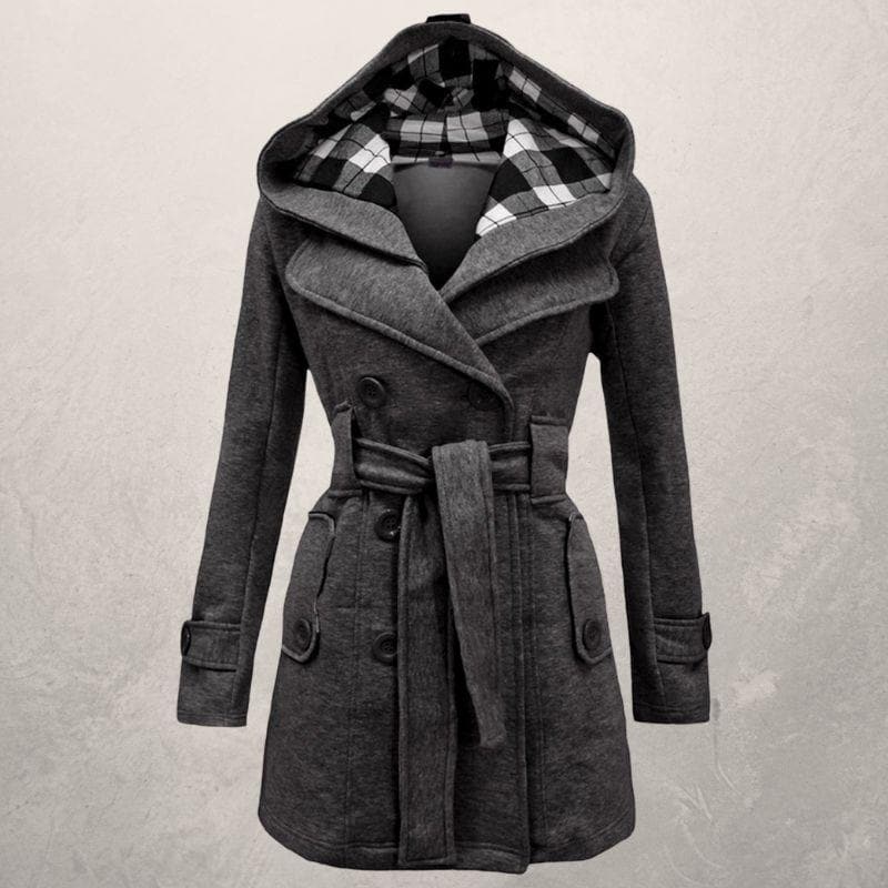 Manteau d'hiver ceinturé avec capuche - Image 7