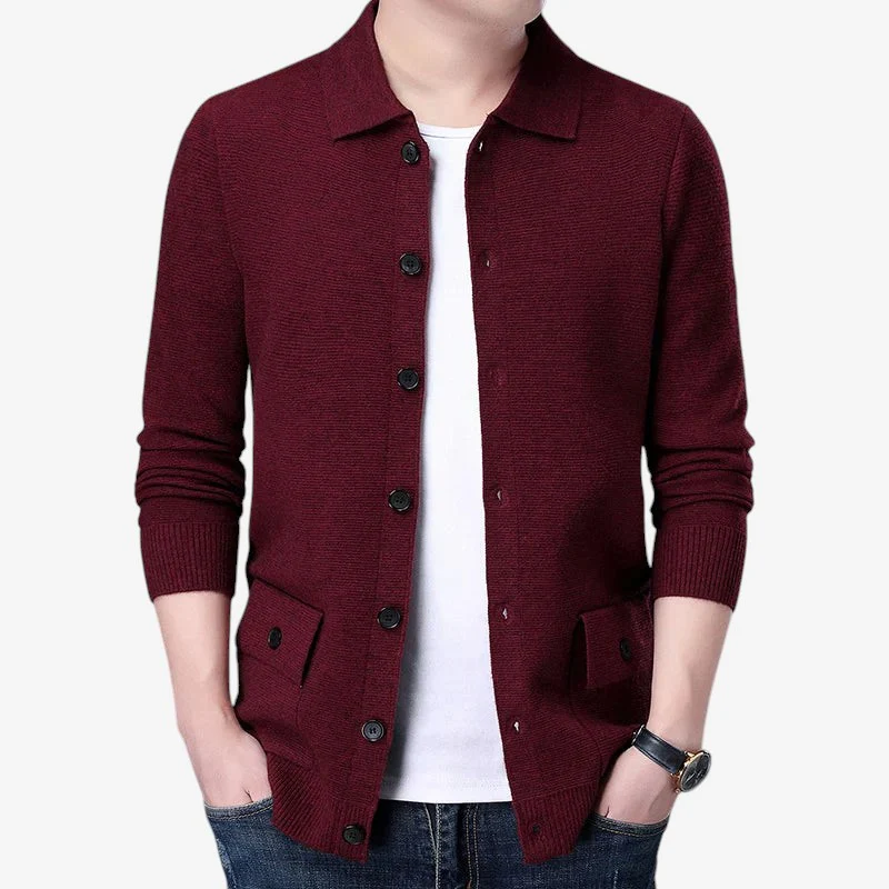 Cardigan homme manches longues col classique Oliver