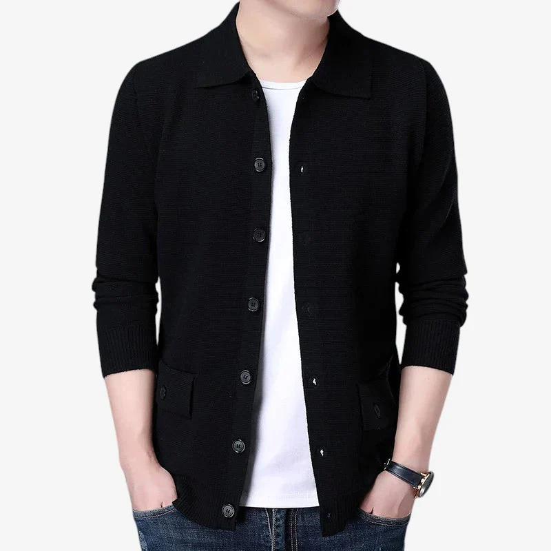 Cardigan homme manches longues col classique Oliver - Image 2