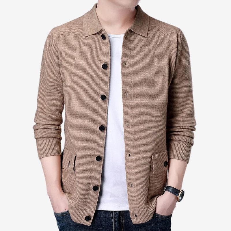 Cardigan homme manches longues col classique Oliver - Image 3