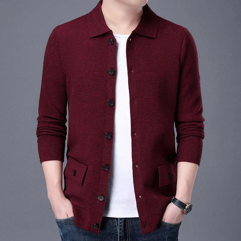 Cardigan homme manches longues col classique Oliver - Image 5