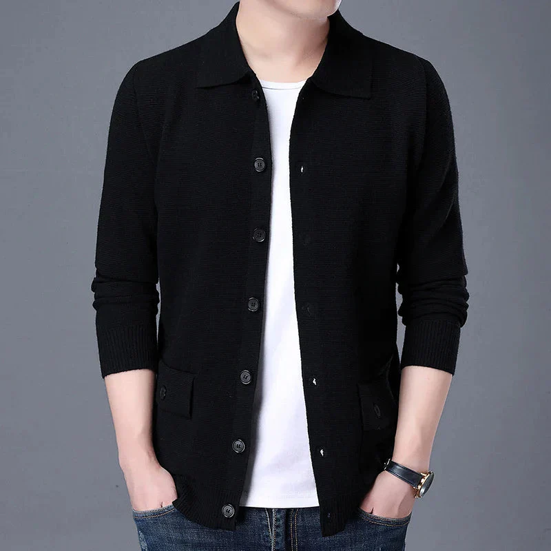Cardigan homme manches longues col classique Oliver - Image 6