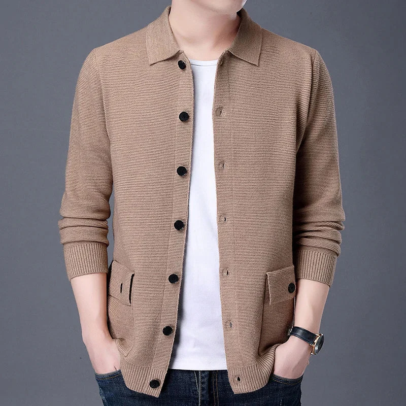 Cardigan homme manches longues col classique Oliver - Image 7