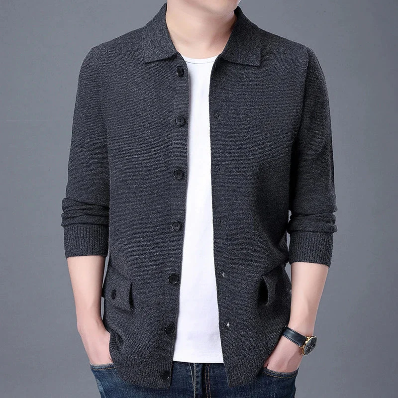 Cardigan homme manches longues col classique Oliver - Image 8