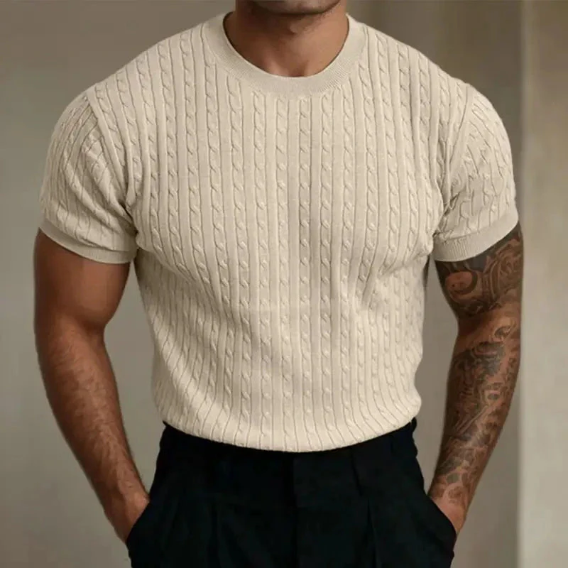 Oliver - Chemise Classique en Tricot Torsadé avec Col Ras du Cou - Image 10