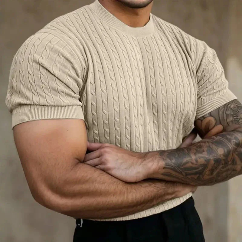 Oliver - Chemise Classique en Tricot Torsadé avec Col Ras du Cou - Image 11