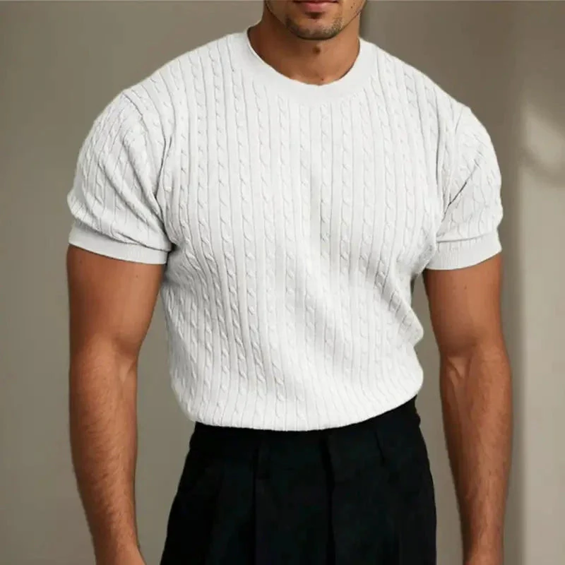 Oliver - Chemise Classique en Tricot Torsadé avec Col Ras du Cou - Image 2