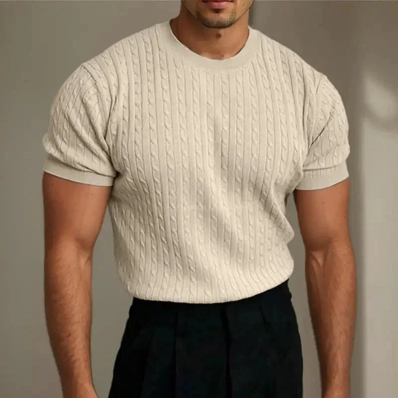 Oliver - Chemise Classique en Tricot Torsadé avec Col Ras du Cou - Image 3