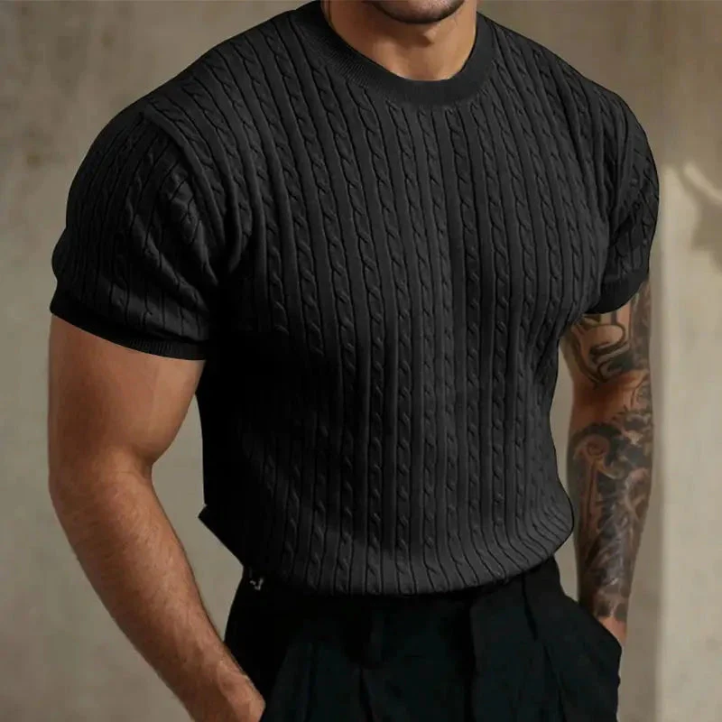 Oliver - Chemise Classique en Tricot Torsadé avec Col Ras du Cou - Image 6