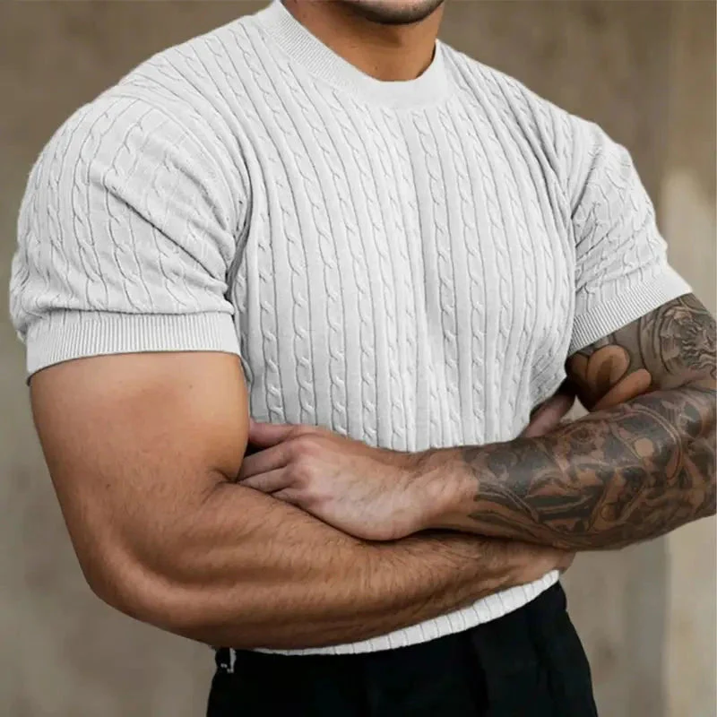 Oliver - Chemise Classique en Tricot Torsadé avec Col Ras du Cou - Image 8