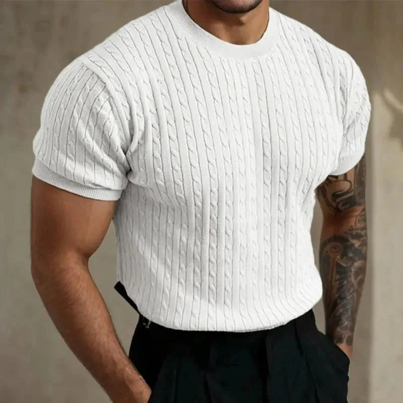 Oliver - Chemise Classique en Tricot Torsadé avec Col Ras du Cou - Image 9