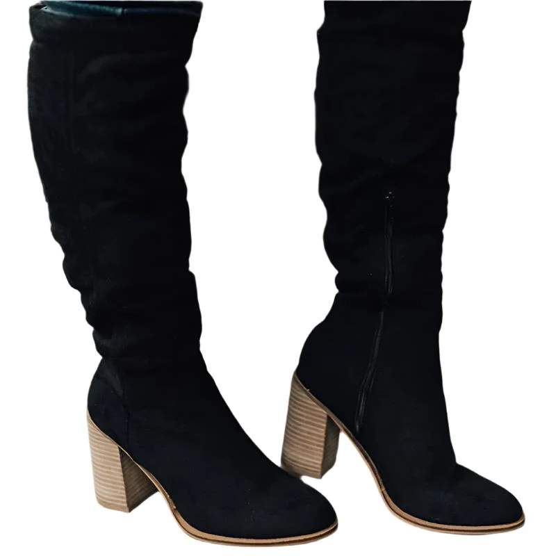 Bottes femme jusqu’aux genoux zip latéral