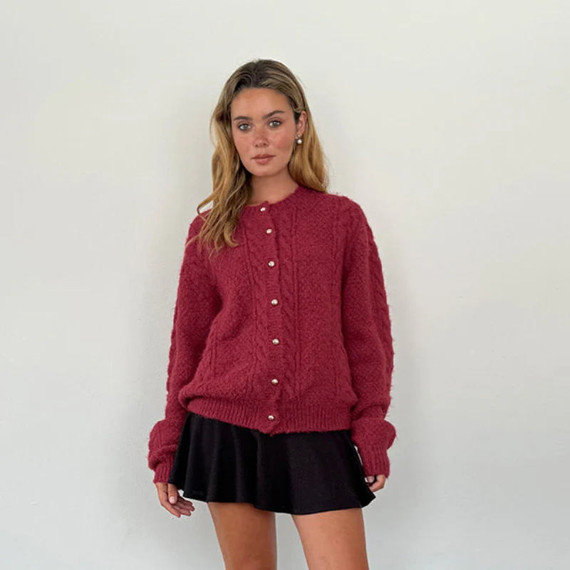 Cardigan femme maille manches longues boutonné - Image 3