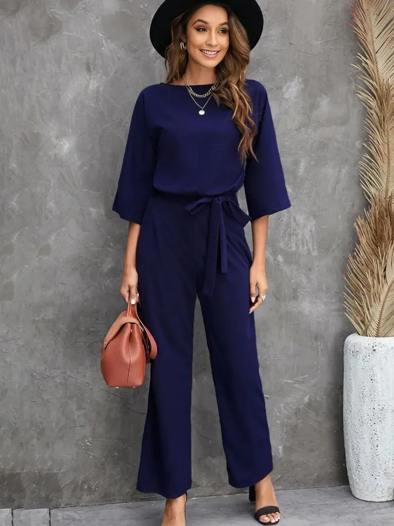 Combinaison femme taille ceinturée élégante - Image 4