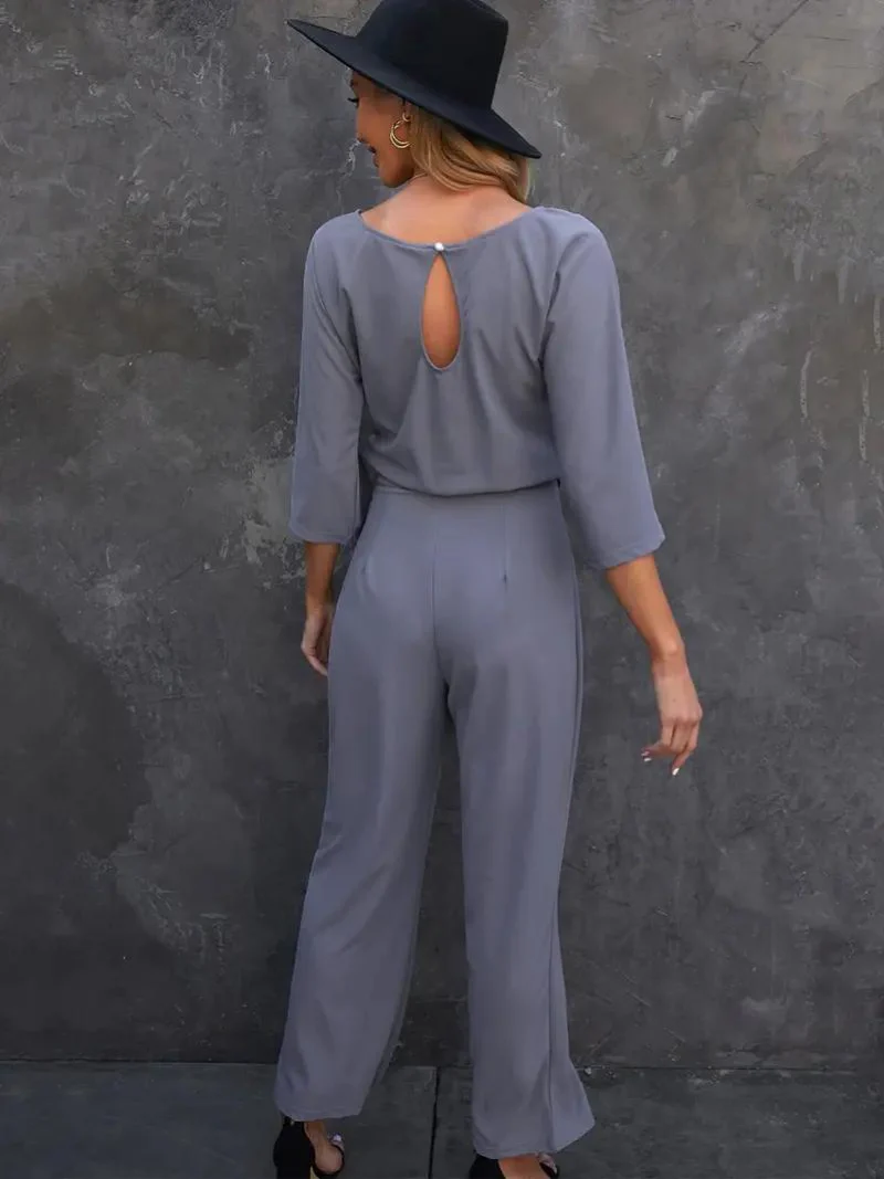 Combinaison femme taille ceinturée élégante - Image 9