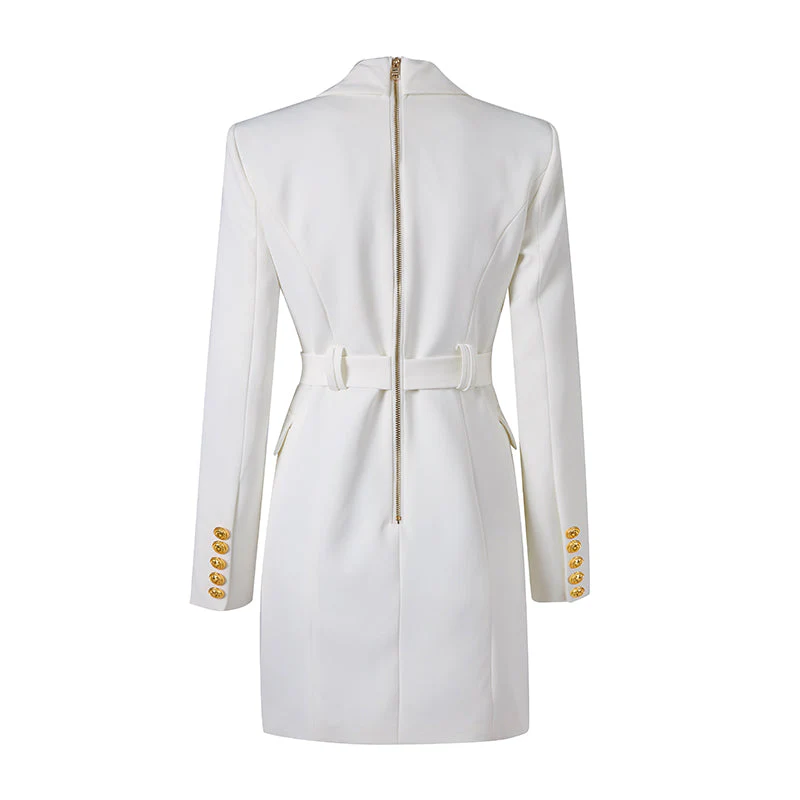 Robe blazer femme manches longues ceinturée - Image 3