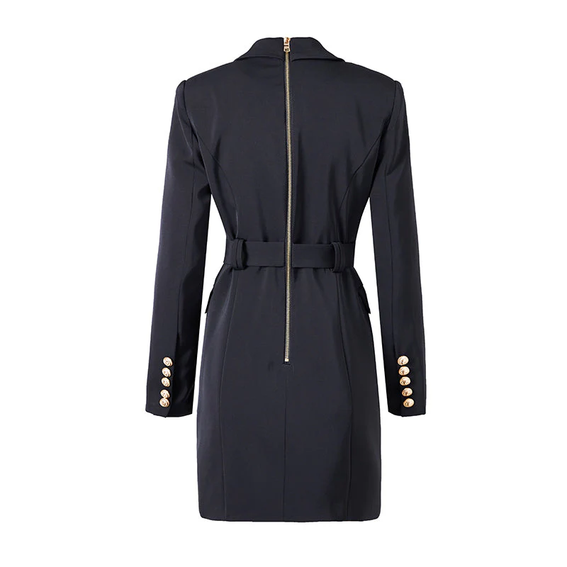 Robe blazer femme manches longues ceinturée - Image 4