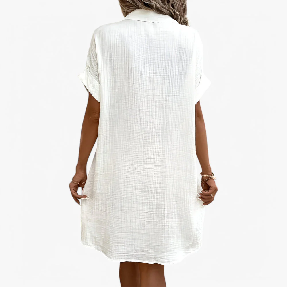 Robe femme boutonnée devant longueur genou - Image 9