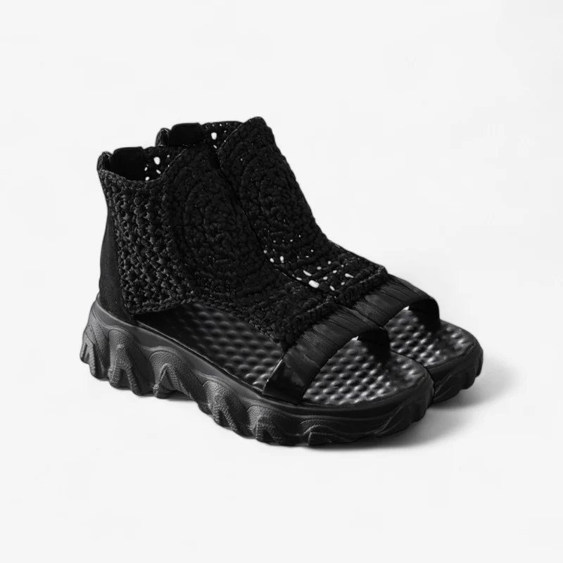 Sandales femme en maille à enfiler