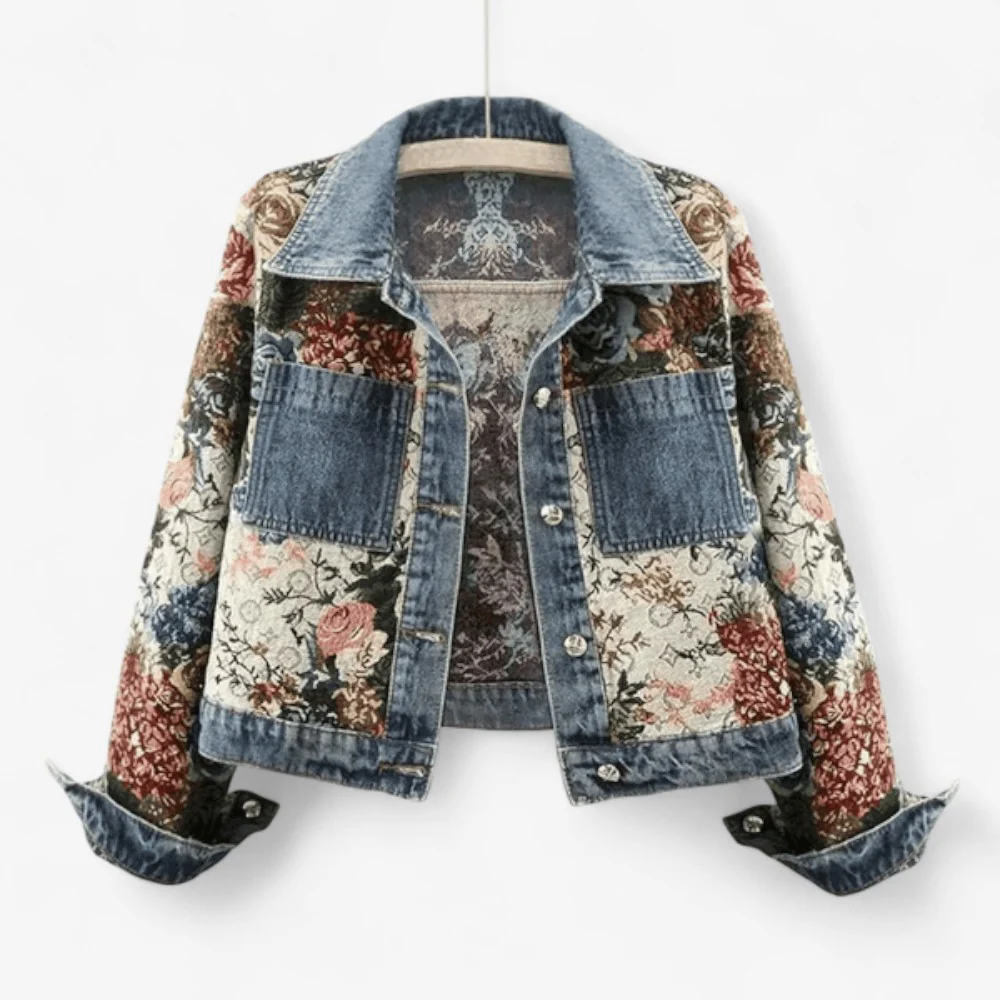 Veste femme denim imprimé floral - Image 2
