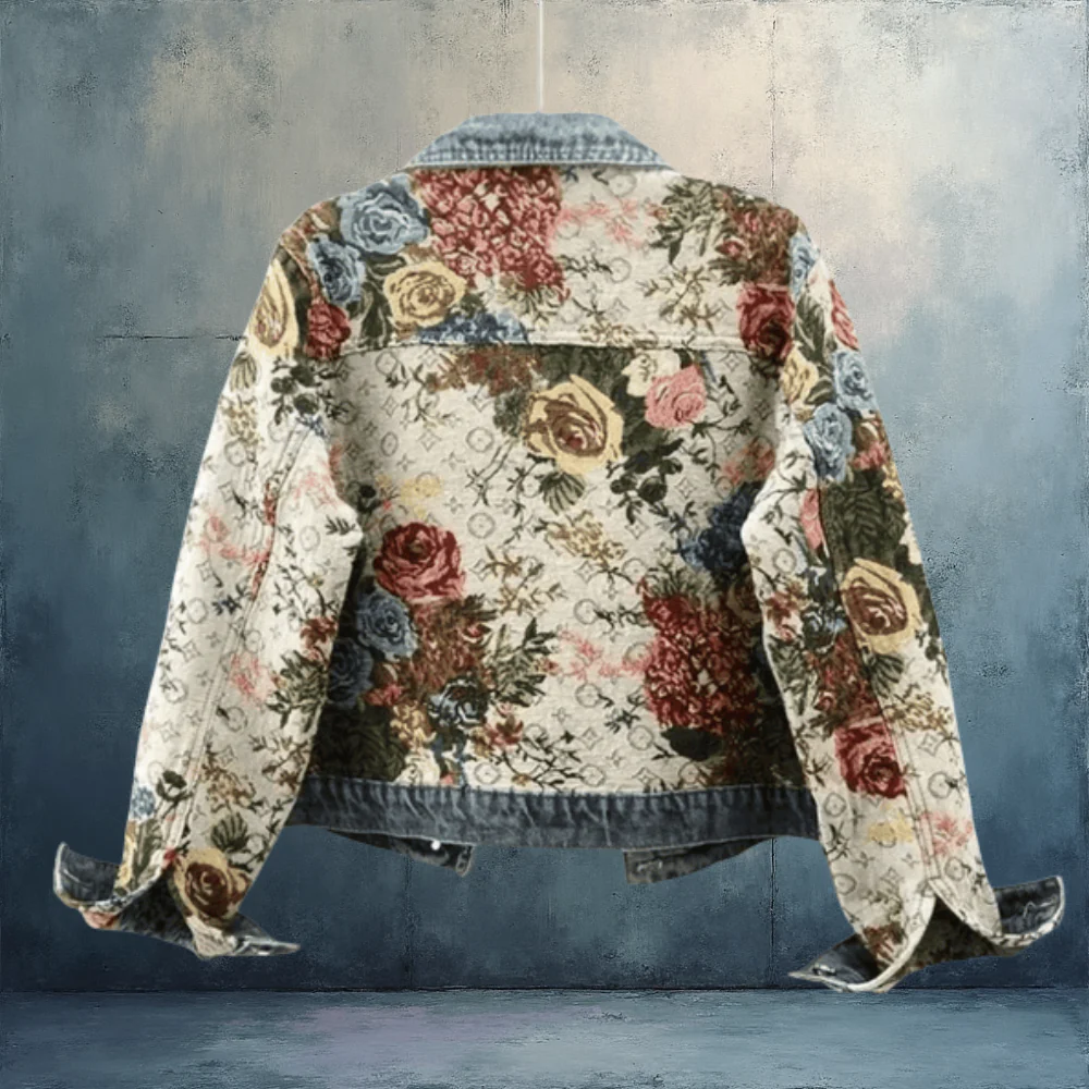 Veste femme denim imprimé floral - Image 3
