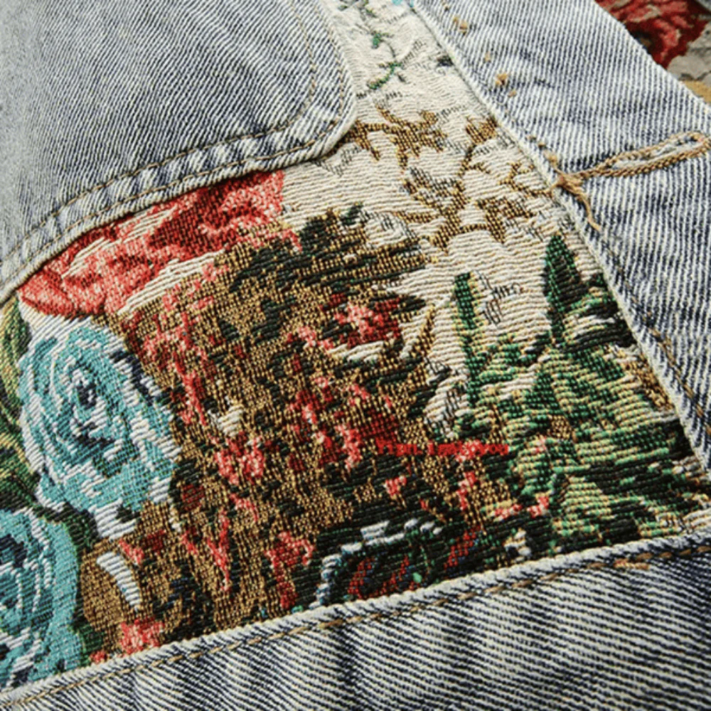 Veste femme denim imprimé floral - Image 6
