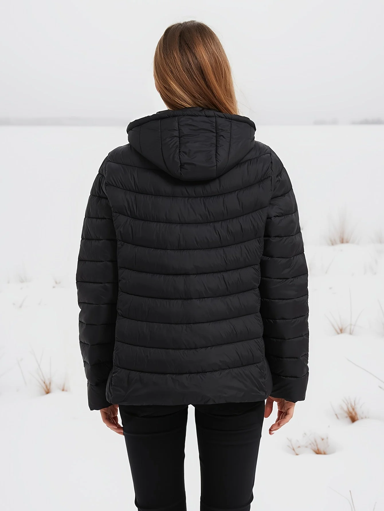 Veste d'hiver femme à capuche zippée - Image 6