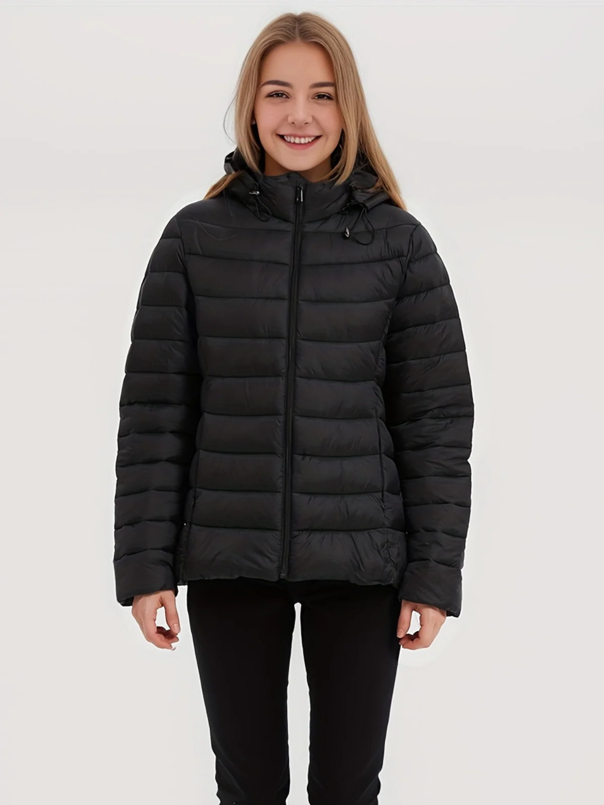 Veste d'hiver femme à capuche zippée - Image 8