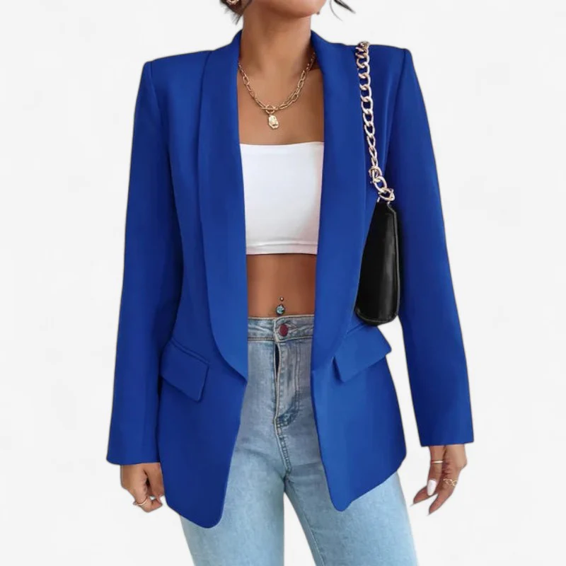 Blazer femme ajusté manches longues avec poches fonctionnelles - Image 2