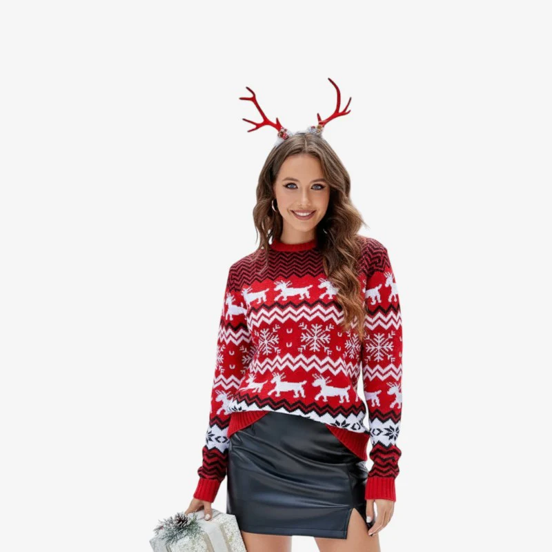 Pull femme de Noël coupe slim manches longues - Image 2
